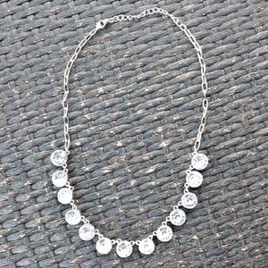 Silver tone rhinestone necklace